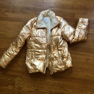 Old Navy gold puffer jacket, Women, Size M